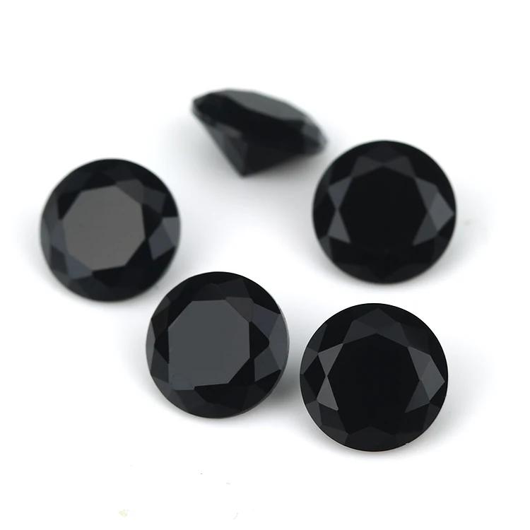 1.0~15mm Round Red Green Black White BLue Loose Glass Gemstone Machine Cut For Jewelry DIY