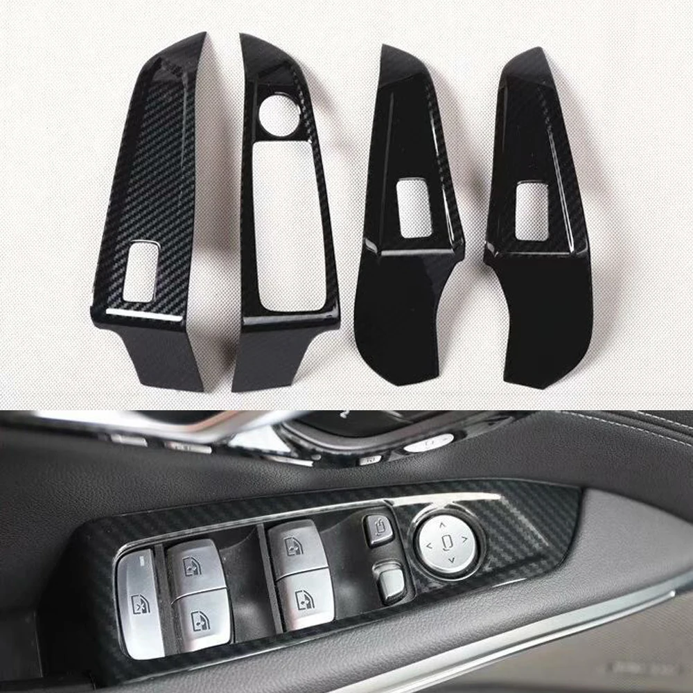 For BMW 3 Series 2020 2021 Left Hand Drive Car Door Armrest Window Lift Switch Panel Cover Trim Styling Auto Moldings 4pcs