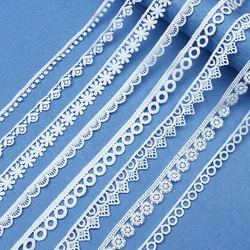 5yards White Cotton Embroidered Lace Trim Ribbons Fabric DIY Sewing Handmade Craft Materials Clothes Home Decoration