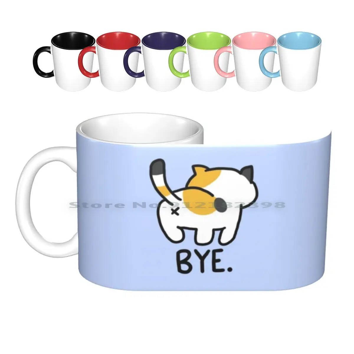 Neko Atsume Sass Ceramic Mugs Coffee Cups Milk Tea Mug Neko Atsume Sunny Cats Cat Butt Cute Cartoon Funny Sass Creative