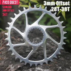 12 Speed 6mm Offset For Deore Xt M7100 M8100 M9100 Shimano Boost Bike Chainring 28T 38T MTB Narrow Wide Bicycle Chainwheel