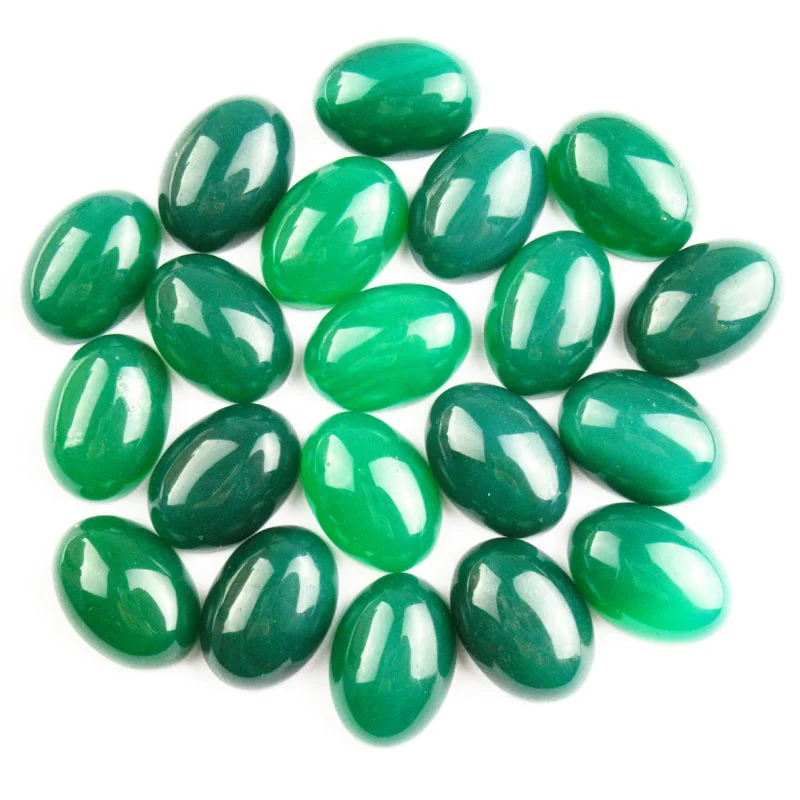 

20pcs Fashion Wholesale High Quality Green Agate Oval Cab Cabochon No Hole for jewelry Making Accessories 18x13x6mm TJ79886