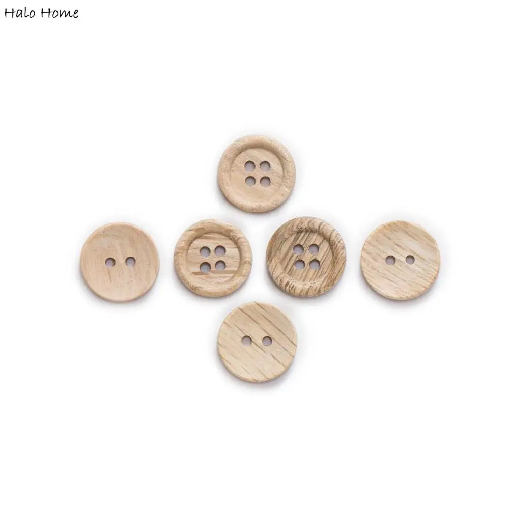 50pcs 2/4-Holes Wood Button for Sewing Scrapbooking Clothing Crafts Gift Jacket Blazer Sweaters Handwork Accessories 15-18mm