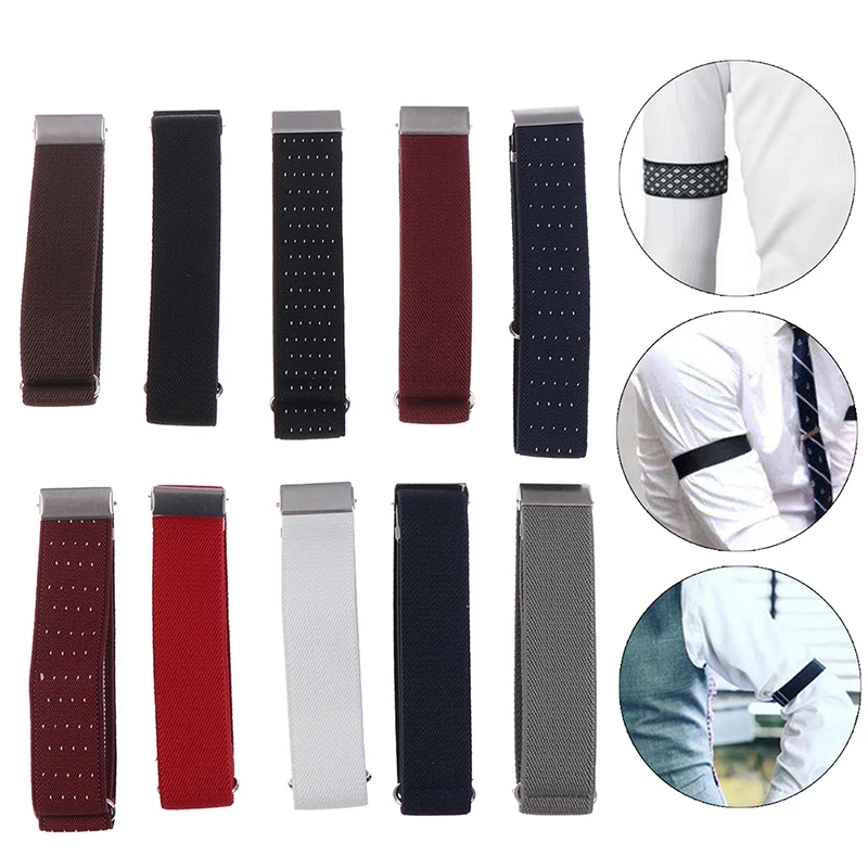 1 Pair Elegant Shirt Anti-slip Elastic Armband Sleeve Garter Bartender Cuff Holder Arm Warmers 2.5cm Groom Elastic Garter Gift