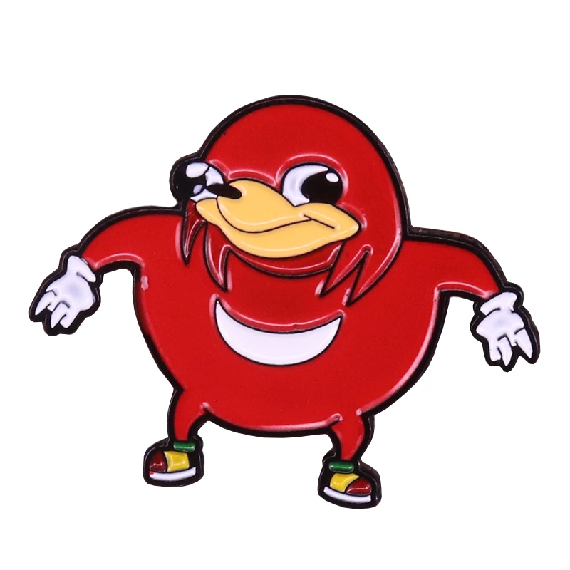 Ugandan Knuckles Pin Meme Badge Cartoon Metal Brooch