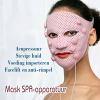 Electric Massage Beauty Mask 3D Silicone Mask EMS Vibrating Facial Acupuncture Massager Chin Cheek Slimming Lift Anti-Wrinkle Improve Mask Absorption Moisturizing USB Rechargeable Skin Care Beauty Device