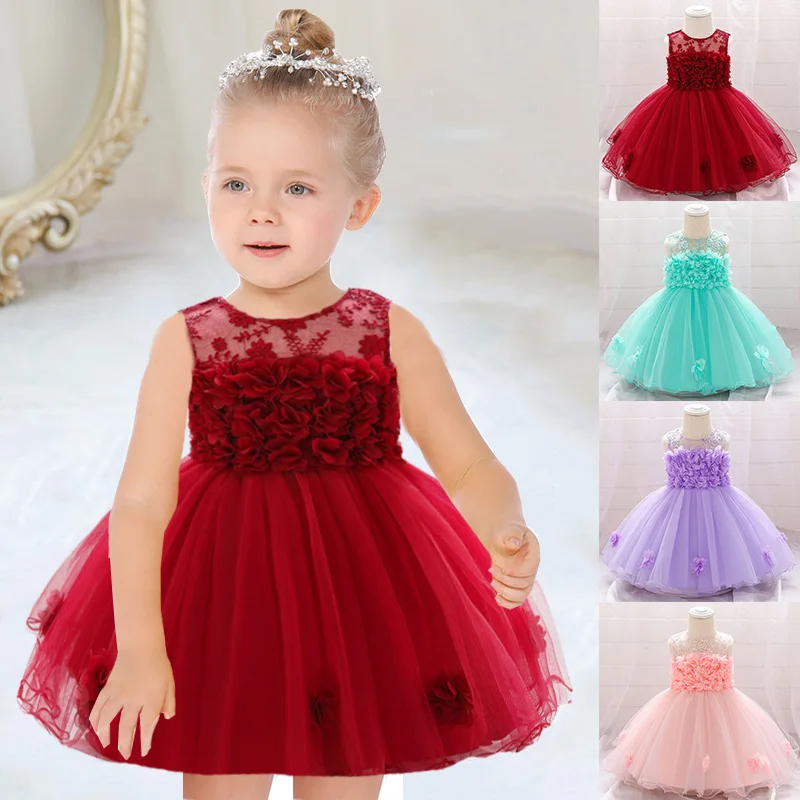Baby Girl Clothes Vestidos Infantil For Girls Princess Lace Tutu Infant 3 6 months 1 Year Birthday Party Evening Newborn Dress