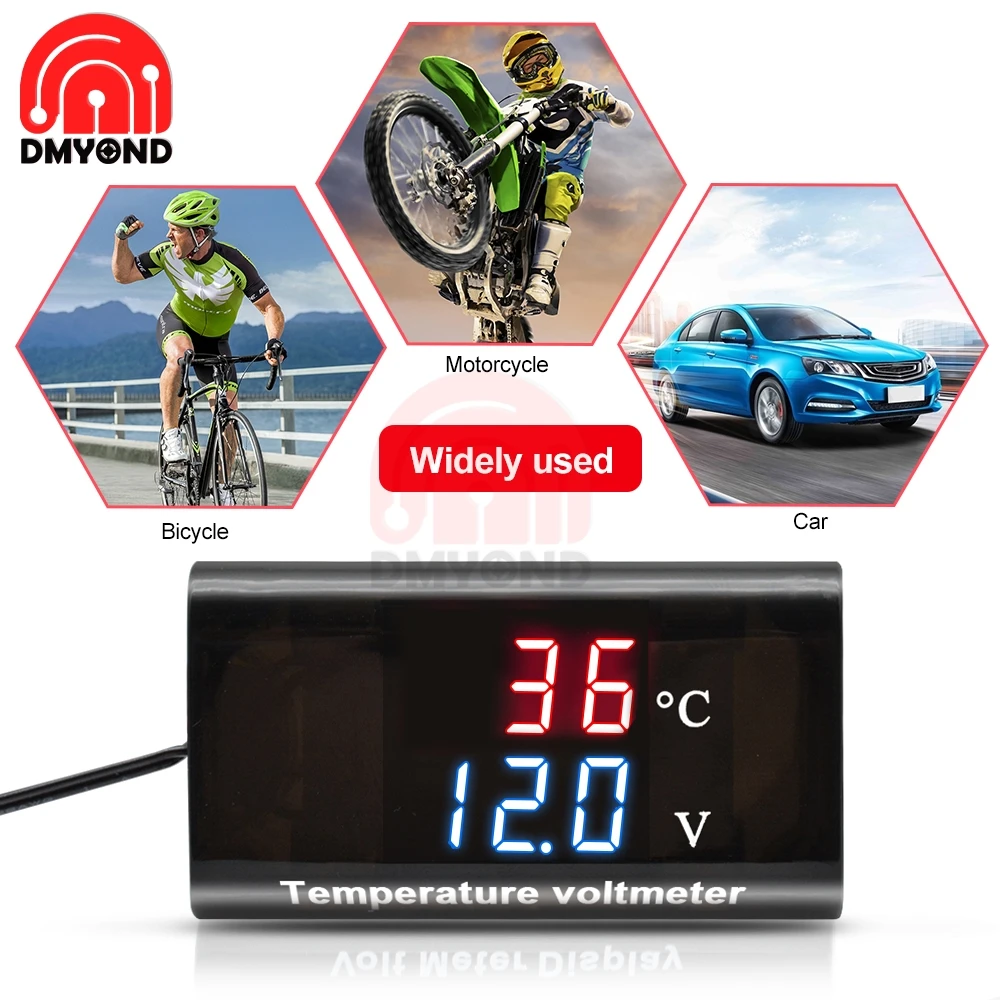 IPX6 Waterproof Digital Voltmeter Volt Meter 12V Car Motorcycle 0.28 Inch LED Display Volt Voltage Meter Tester Panel Detector