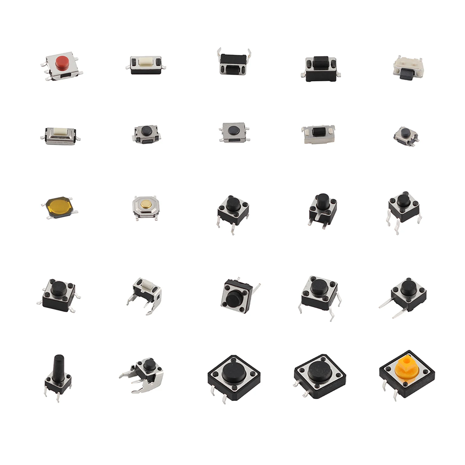 25 Types Micro Push Button Assorted Microswitch Kit DIY for TV Electronics