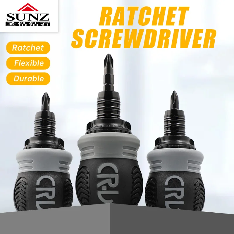 Ratchet wrench screwdriver forward and reverse multifunctional with magnetic extension rod