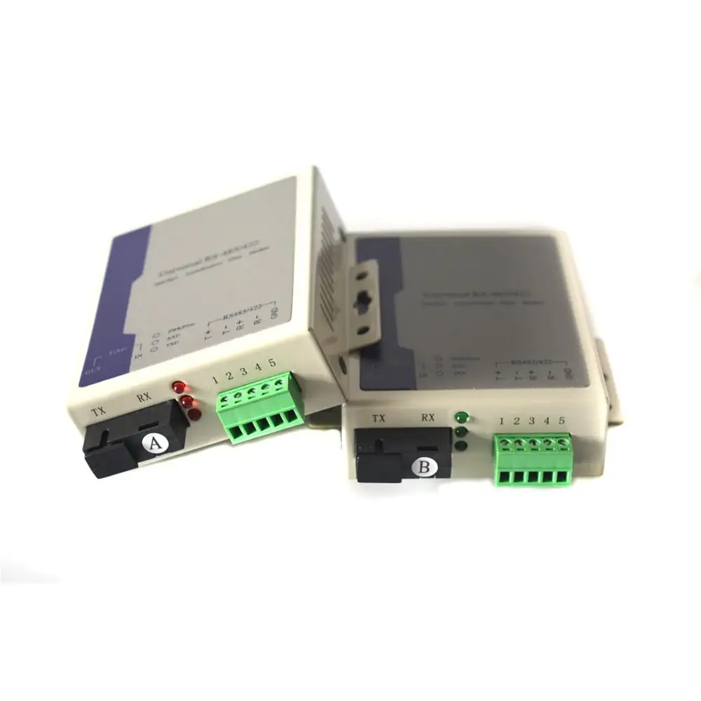 RS485 Data Extender, 1 Bidirectional RS485 to Fiber Optic 20Km Optical Transmitter and Receiver for Access control system