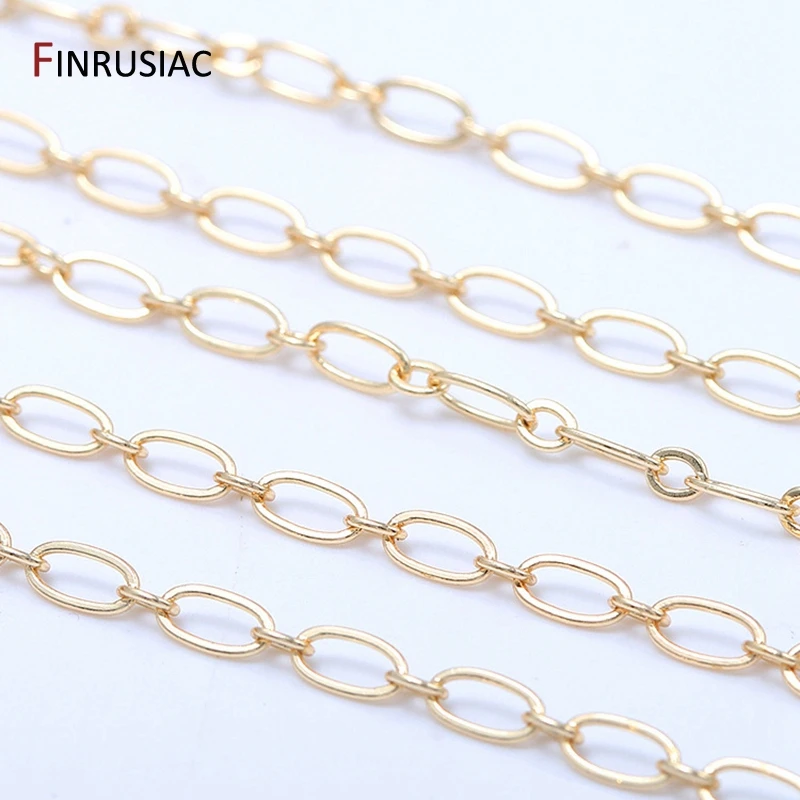 Jewellery Making Supplies Fashion Paperclip Link Chain For Jewelry Making 14K Gold Plated Brass Chains DIY Necklace Bracelets