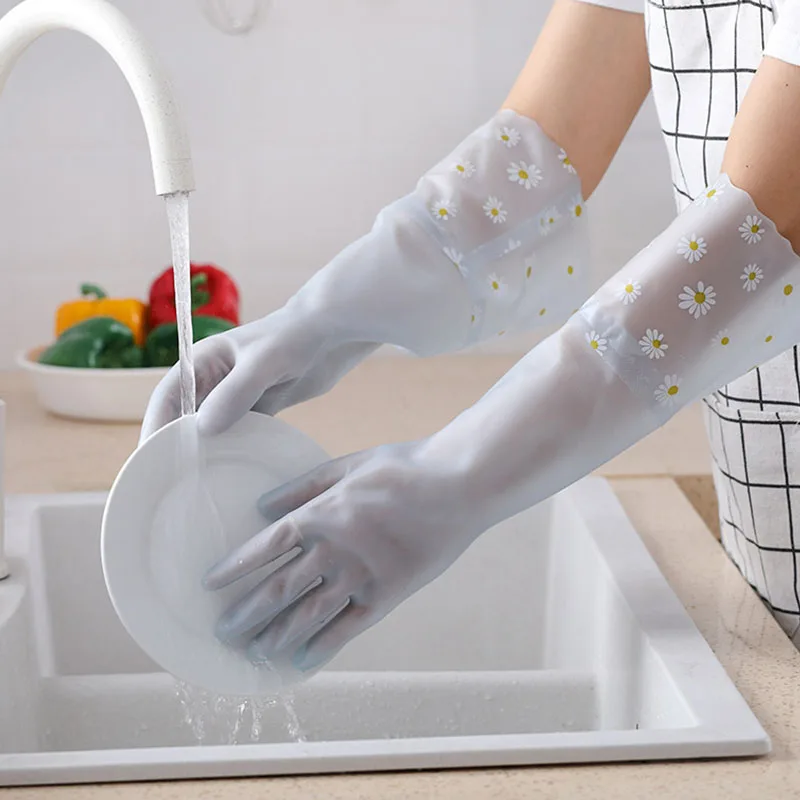 Kitchen Dishwashing Gloves Household Dish Washing Gloves Rubber Gloves Kitchen Cleaning Tools Bathroom Accessories