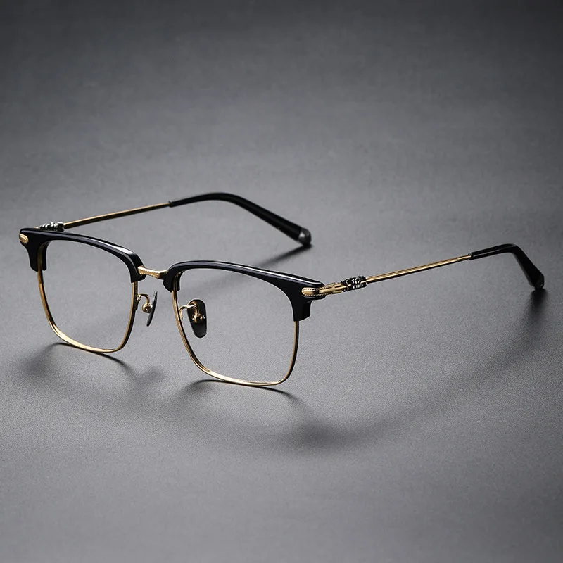 High Quality Titanium Ultralight Glasses Frame Japanese Handmade Retro Square Men Fashion Eyeglasses Women Eyewear Spectacles