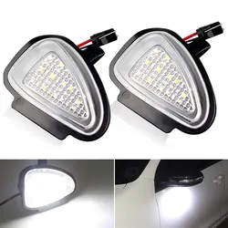 2pcs CANBUS White LED Under Mirror Puddle Light Bulbs for VW Golf GTi MK6 6 MKVI 2010-2014 Touran 2010-2019 Ampoule Led Voiture