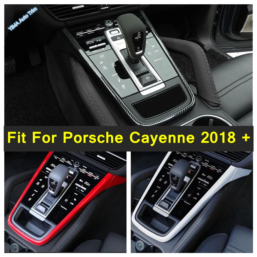 

Middle Stalls Gear Shift Box Panel Cover Trim Interior Accessories For Porsche Cayenne 2018 - 2023 Matte / Red / Carbon Fiber