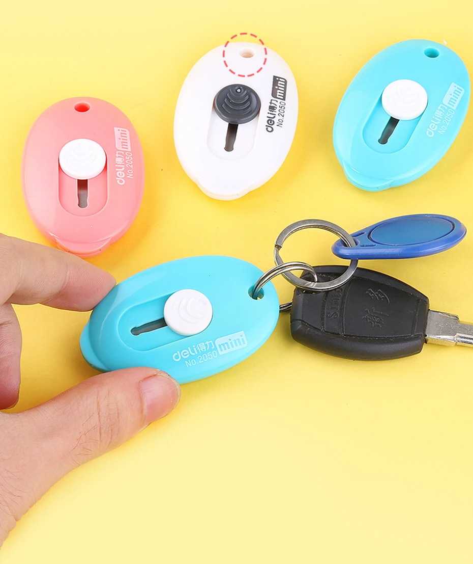 Deli 1/3 stücke Nette Mini Taschenmesser Papier Box Cutter Express Box Auspacken Tragbare Utility Messer Büro Schreibwaren Brieföffner – Detail 5