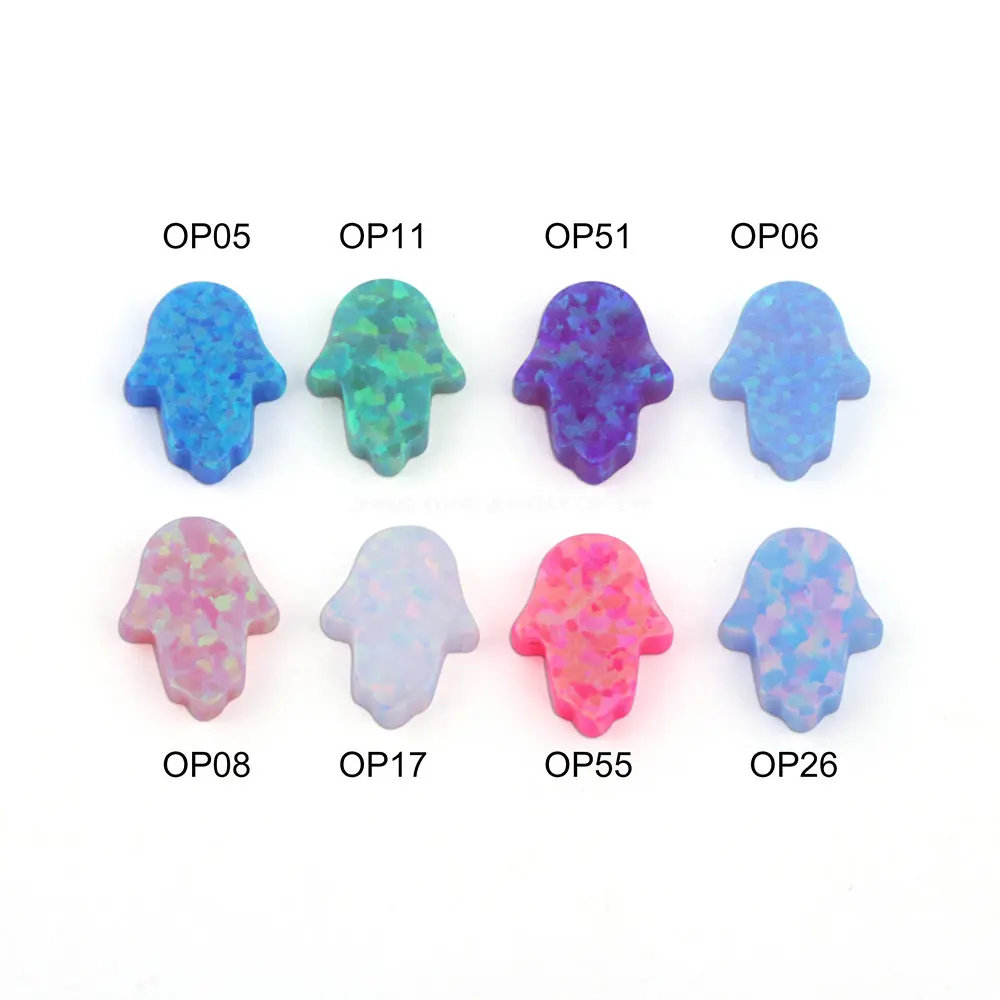 20pcs 50pcs/Lot Hamsa Hand Beads for Jewelry Making Multi Colors 8x10mm Opal Beads