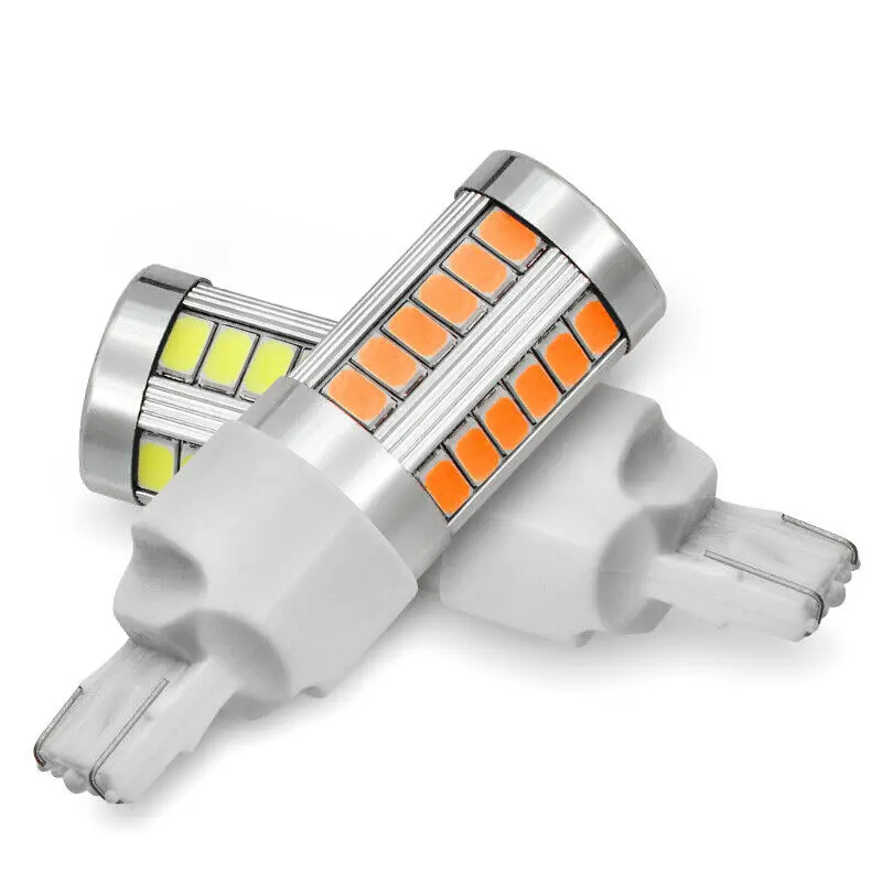 

50pcs T20 7443 Strobe flash 33 SMD 5630 LEDW21/5W 7440 Rear Reverse Bulbs Tail Brake lights Parking Bulbs White Red Yellow