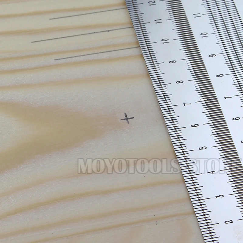 Multifunction Copper Cap Scale Ruler T-type Hole Ruler High-precision Carpenter Scribing Mark Line DIY Carpenter Measuring Tool