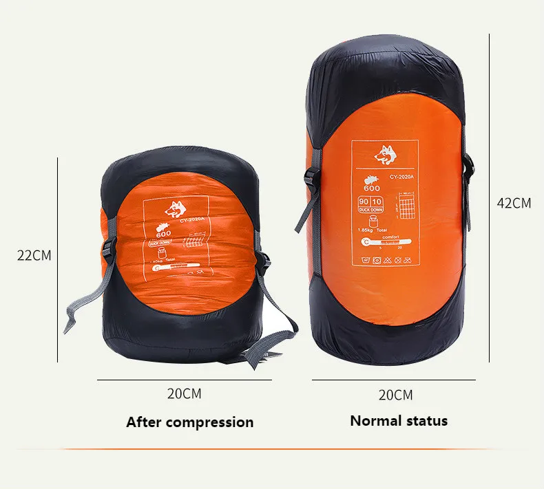 Imagem -06 - Jungleking Cy2023a Ultraleve Acampamento ao ar Livre Duplo para Baixo Bolsa de Dormir Envelope Alargado Quatro Estações Ganso para Baixo Bolsas de Dormir