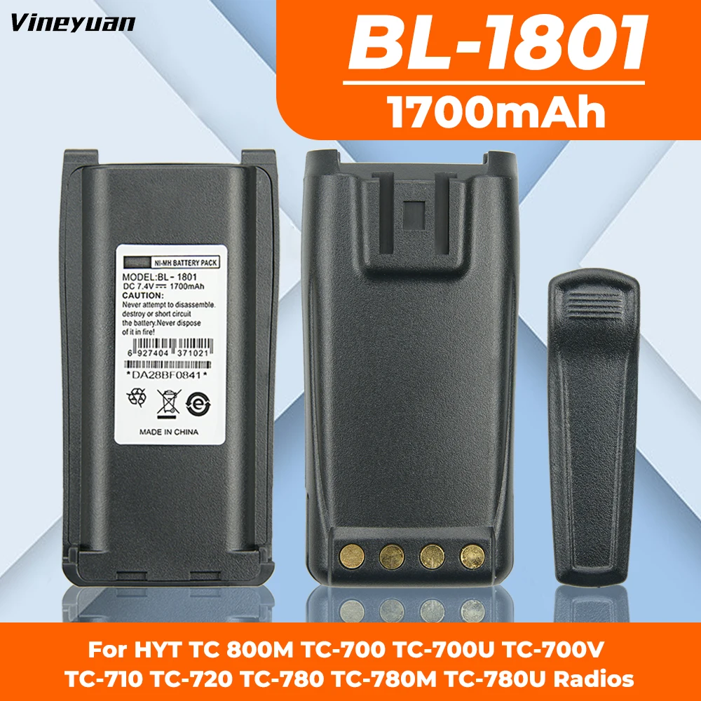 

BL1801 1700mAh NI-MH Replace Battery for HYT TC700 TC710 TC780 TC780M Two Way Radios Battery(Fits with CH10L07 Battery Charger)