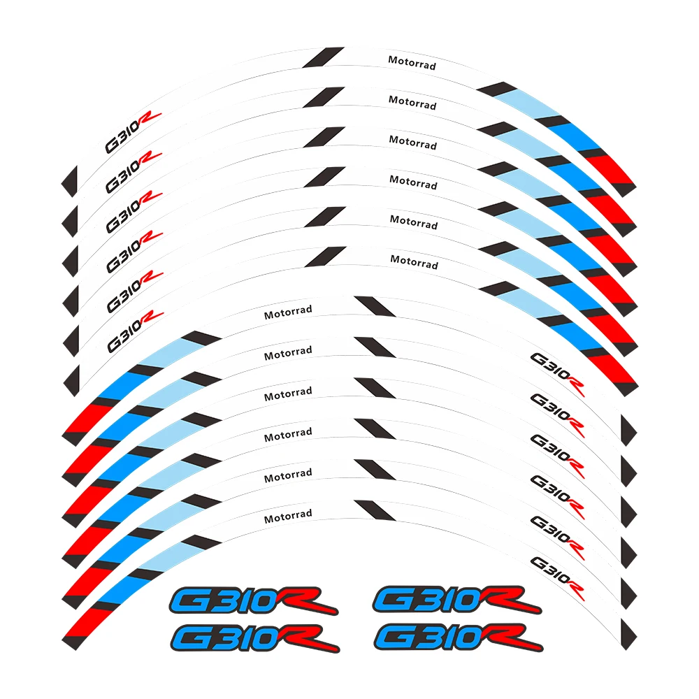 Pegatinas de borde exterior para ruedas delanteras y traseras de motocicleta, calcomanías de llanta reflectantes de alta calidad para BMW G310R