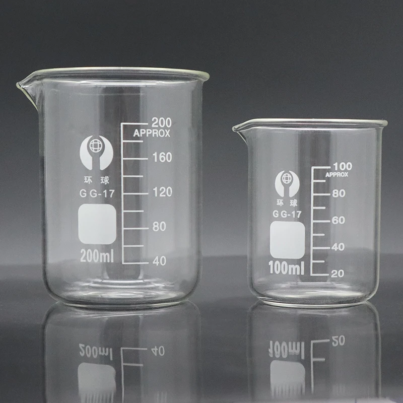 Bécher en verre borosilicaté de laboratoire, haute température, tasse à mesurer à l\'échelle 02/10/2018, équipement de laboratoire, 5ml-300ml