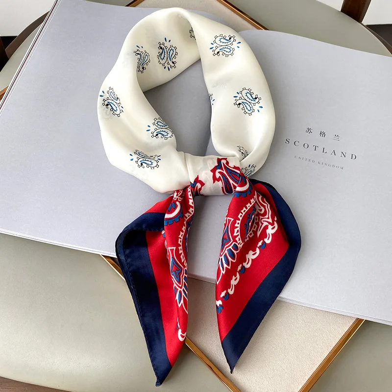 2020 ผู้หญิงใหม่ผ้าไหมผ้าพันคอผ้าพันคอFoulard Lady 'Sคอผ้าพันคอผมออกแบบPaisleyพิมพ์หัวKerchiefแฟชั่นสาวผมผ้าพันคอ