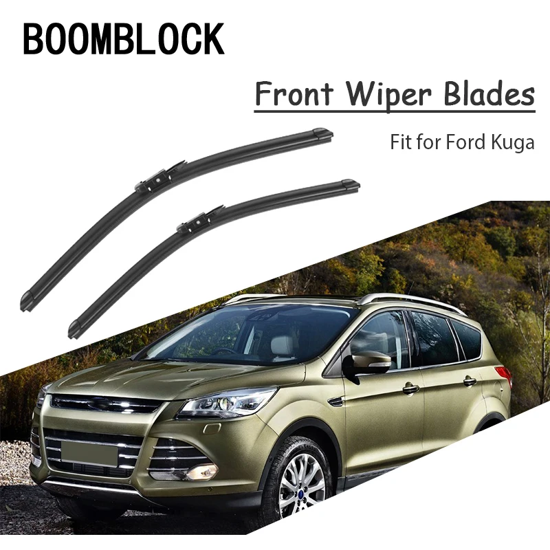 BOOMBLOCK 2pcs Car Accessories Windscreen Rubber Original Wiper Blades Arm Kit For Ford Kuga MK1 MK2 2018 2017 2016-2008