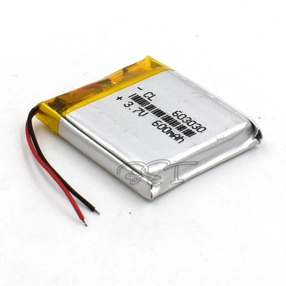 

5Pcs Rechargeable Li-Polymer Lithium Battery 3.7V 603030 600mAh Battery With PMC For Toy MP3 MP4 GPS Speaker LED Light Camera