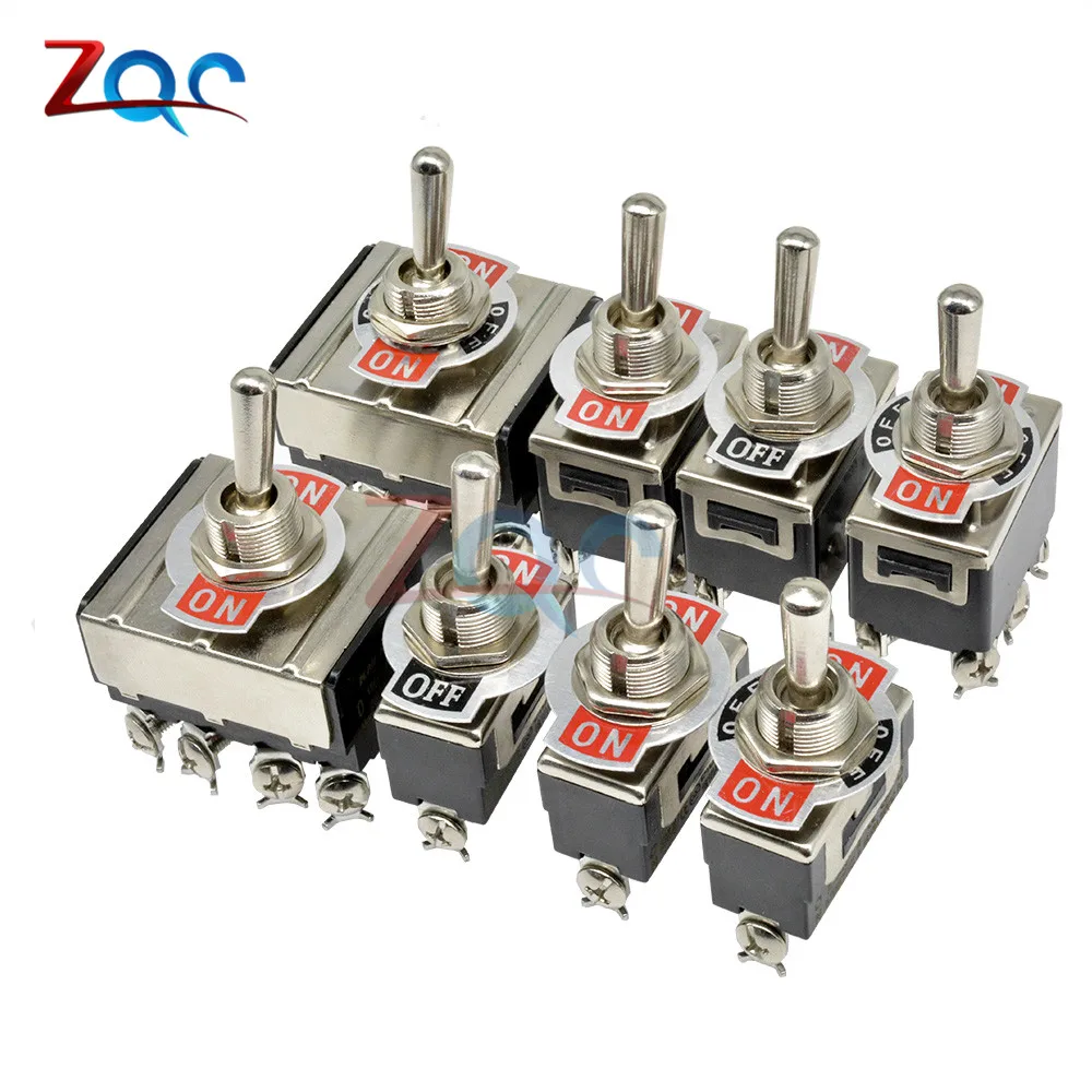 Best quality Mini Auto Toggle Switch AC 250V 16A 2/3/4/6 Pin DPDT ON-OFF-ON 2/3 Position Copper/silver contact Waterproof Cap