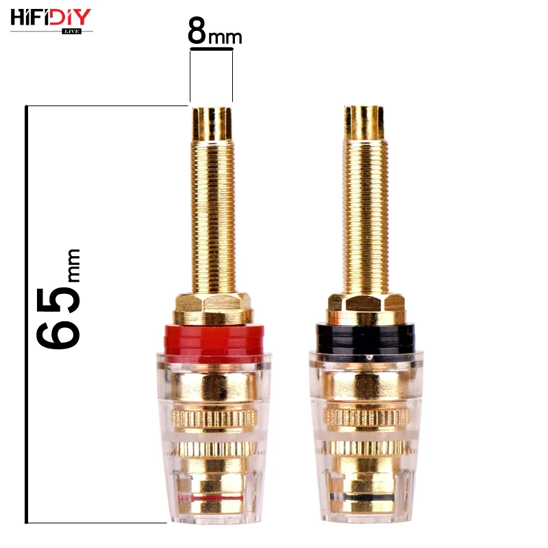 HIFIDIY LIVE 2 Stück Lautsprecher DIY Anschlussklemme Binding Post HIFI Verstärker Reines Kupfer Vergoldete Bananenbuchse Anschlussdose – Detail 1