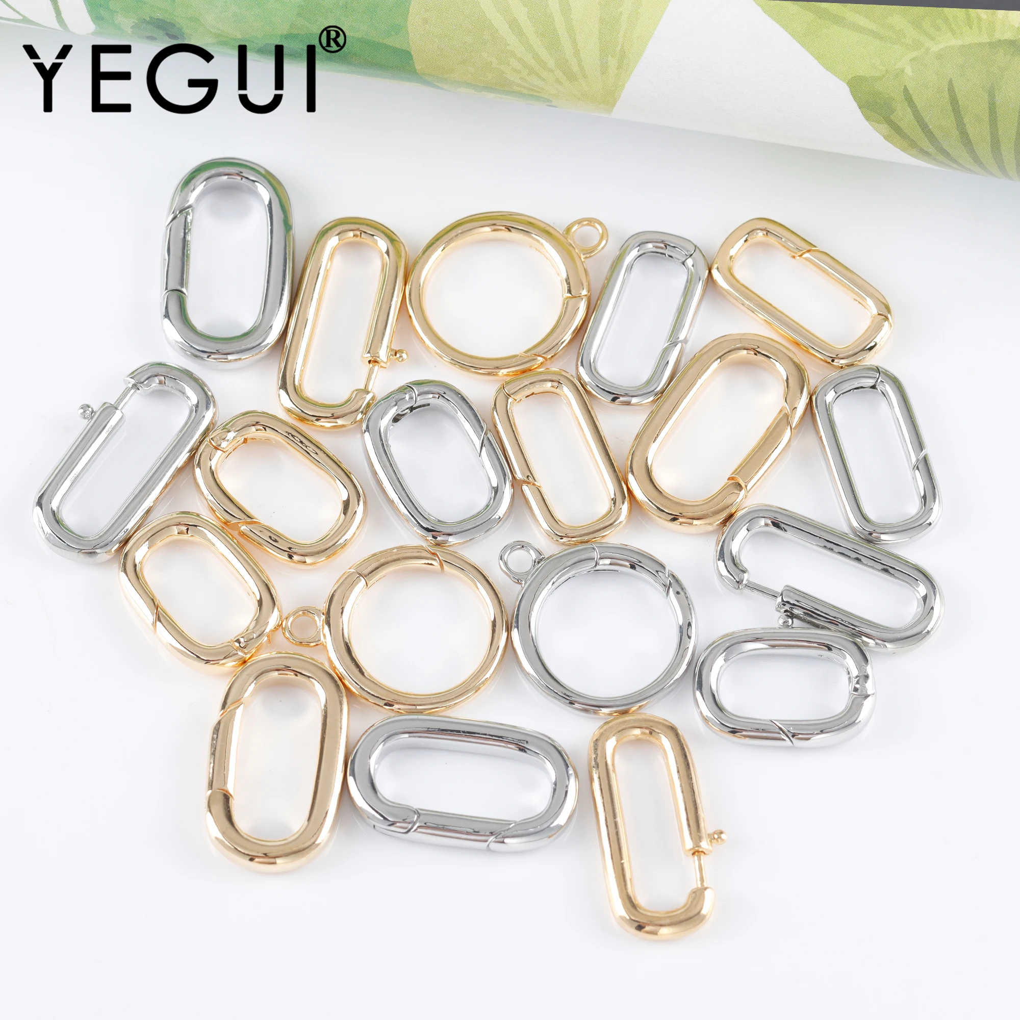 

YEGUI M1109,jewelry accessories,clasp hooks,18k gold plated,copper metal,rhodium plated,connector,jewelry making,10pcs/lot