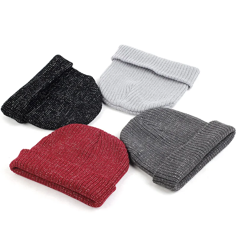 

Geebro Kid Lovely Boys Ribbed Warm Beanies Girls Solid Color Soft Skullies Caps Children Elastic Silver Line Knitted Hats Bonnet