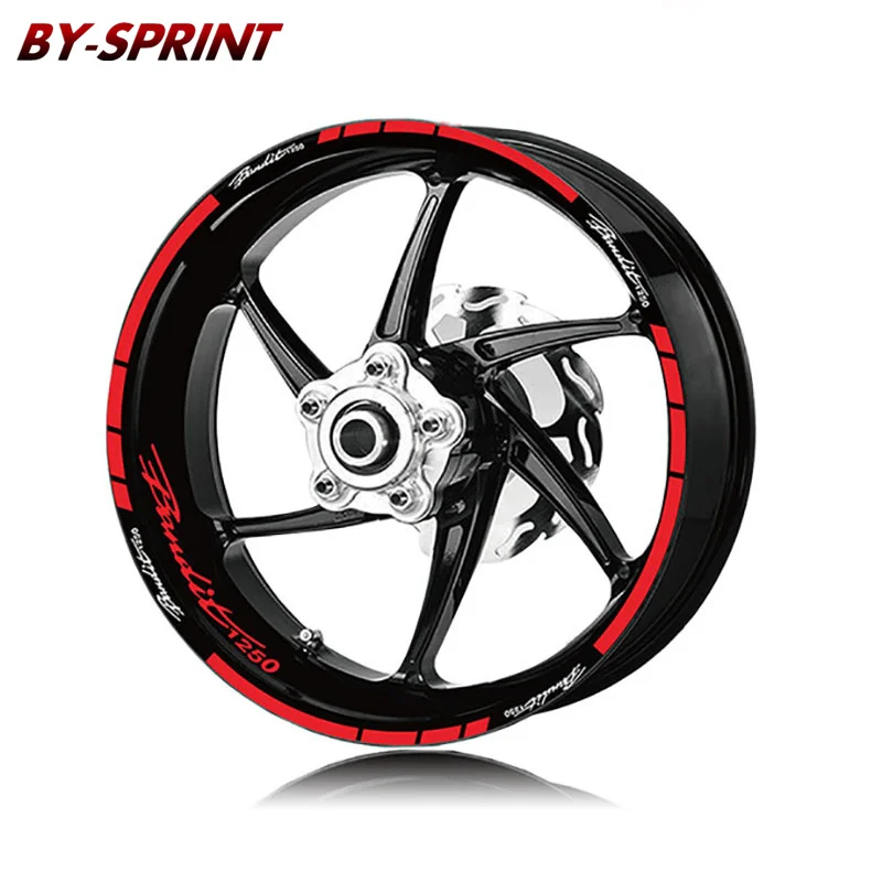 For BANDIT 1250 bandit1250 Motorcycle Front & Rear Tire Stickers Stripes Reflective Waterproof Wheel Decals Stickers SET