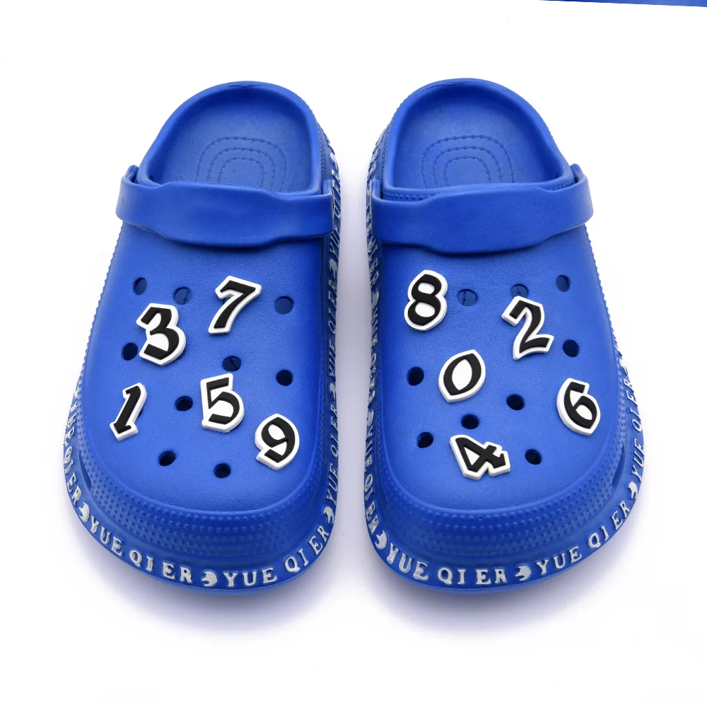 Original 0-9 Numbers Shoes Charms Decorations For Shoe Accessories Buckle Kids Adults Gifts