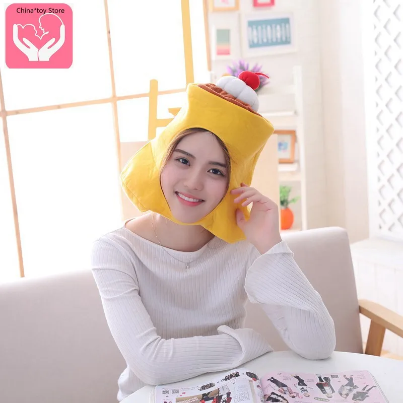 Cartoon Cute Plush Pudding Hood Pudding Hat Photo Props Photo Props Plush Hood Plush Headband  PP Cotton