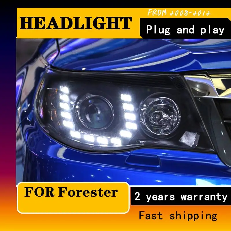 

Car Styling For Forester LED Headlight 2008-2012 Bi Xenon Headlights Drl Lens Double Beam H7 HID Car Parts Auto Accessories