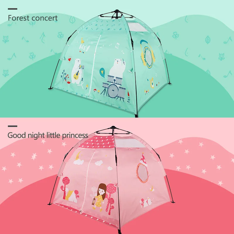 Children Portable Foldable Sun Protection Travel Tent Kids Play House Game Tent Toys Household Playpen with Balls Quick Install