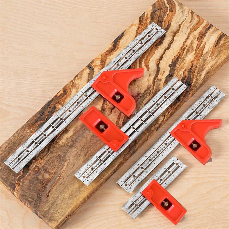 Mini Indexable Combination and Double Square Rafter Square and Combination Square Tool Woodworking Edge Corner Set