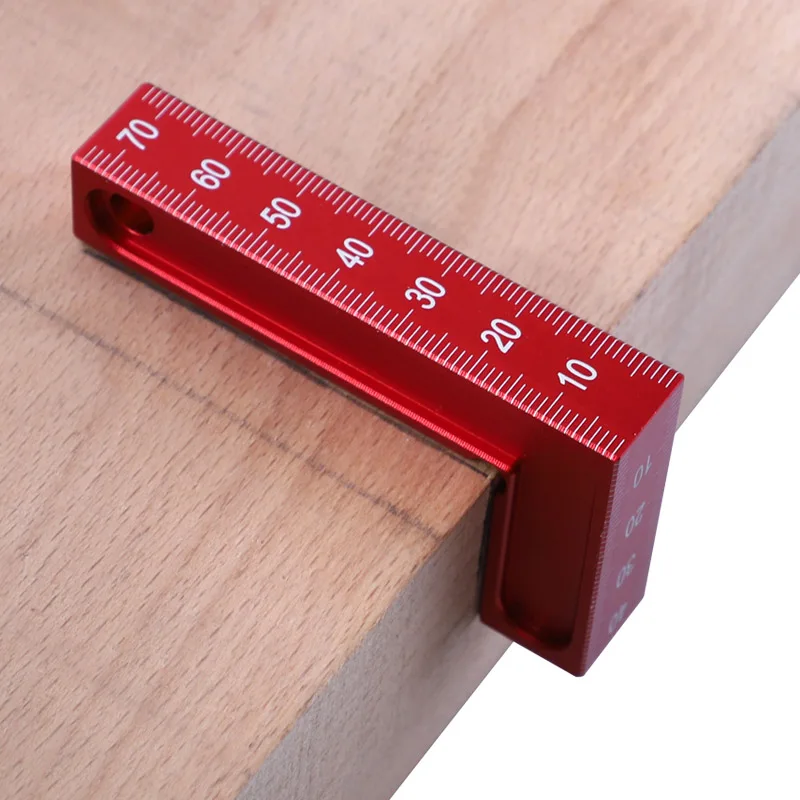 

FJS 90 Degrees Square Ruler Mini L-Shaped Right Angle Positioner 75mm*45mm Metric Woodworking Scribe Measuring Tools