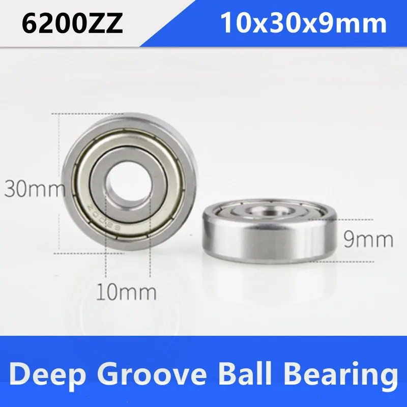 

10pcs/50pcs 6200ZZ double shielded deep groove ball bearing 6200 -2Z 6200 bearings 10x30x9 mm