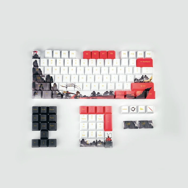 

Wholesale 108 Keys Wukong Keycaps PBT Sublimation OEM Profile Keycap For Gateron Kailh Cherry MX Switches Mechanical Keyboard