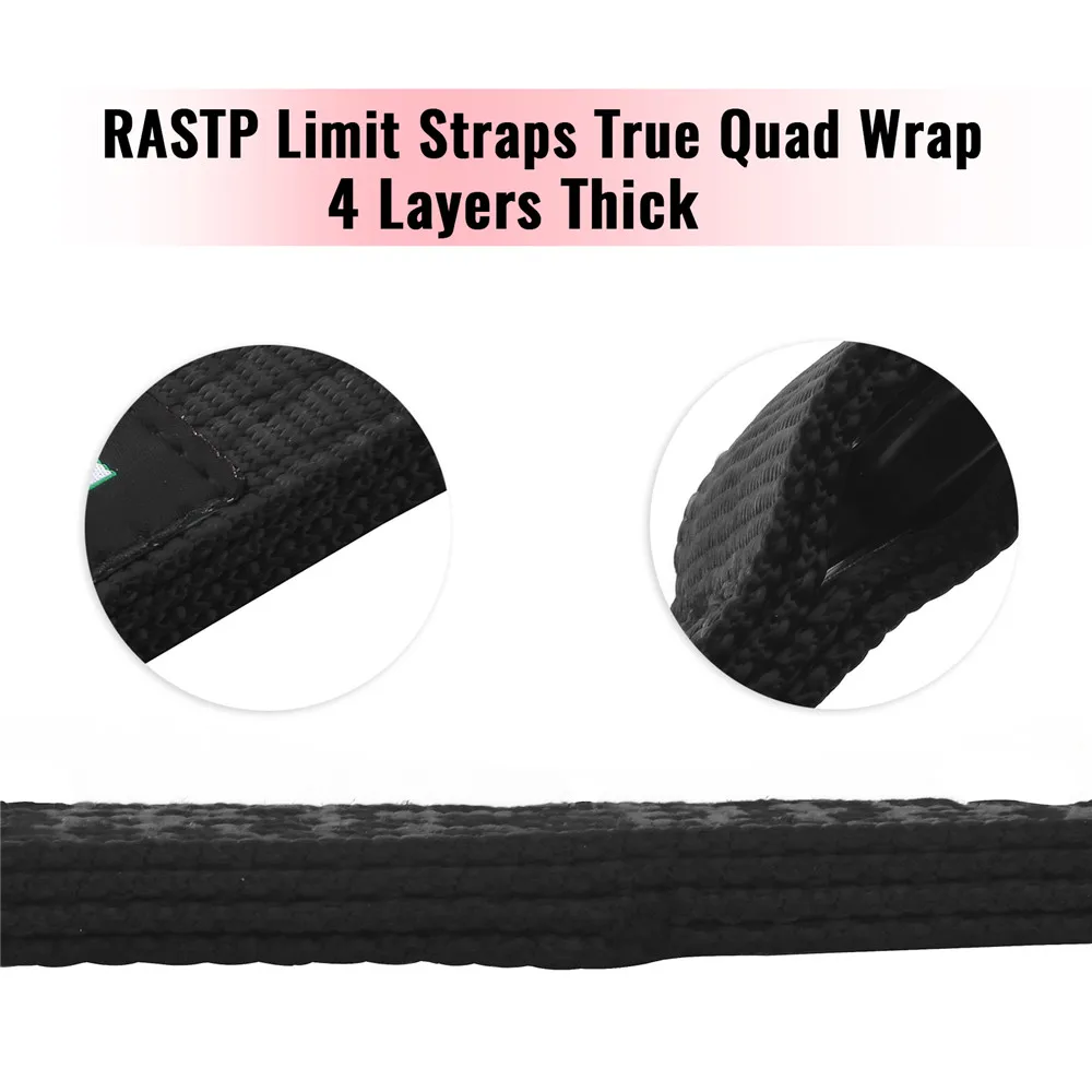 20in Black Thickened Four-layer Limit Straps For Car Modification Supplies Woven 10"/16" RS-TD002