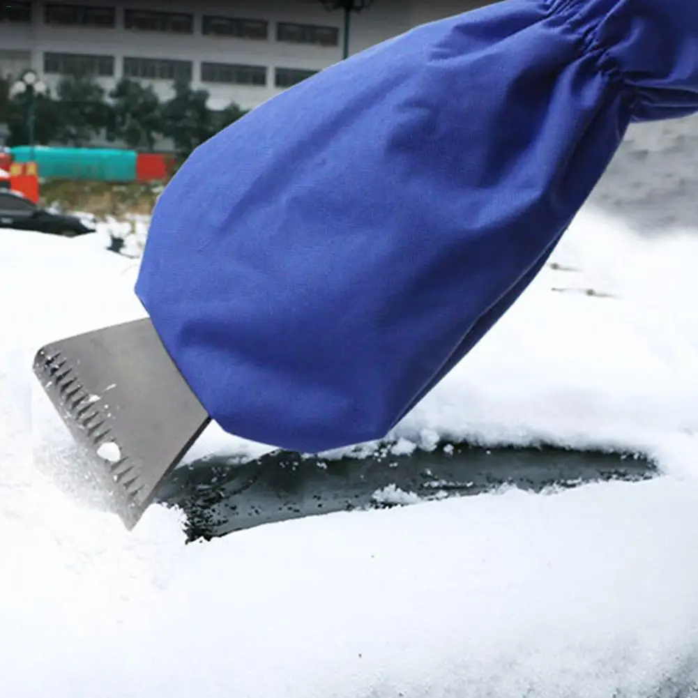 Auto Window Sneeuw Schraper Met Verwijdering Handschoen Doek Reinigen Sneeuwschuiver Ijskrabber Tool Voor Outdoor Auto-styling Winter handschoenen