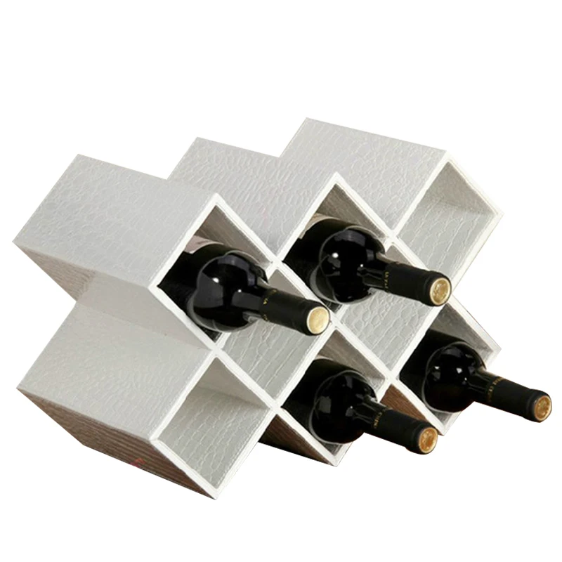 

Leather Quality Fashion Wine Rack Wine Bottle Rack Wine Cooler Decoration Fashion Wine Plaid