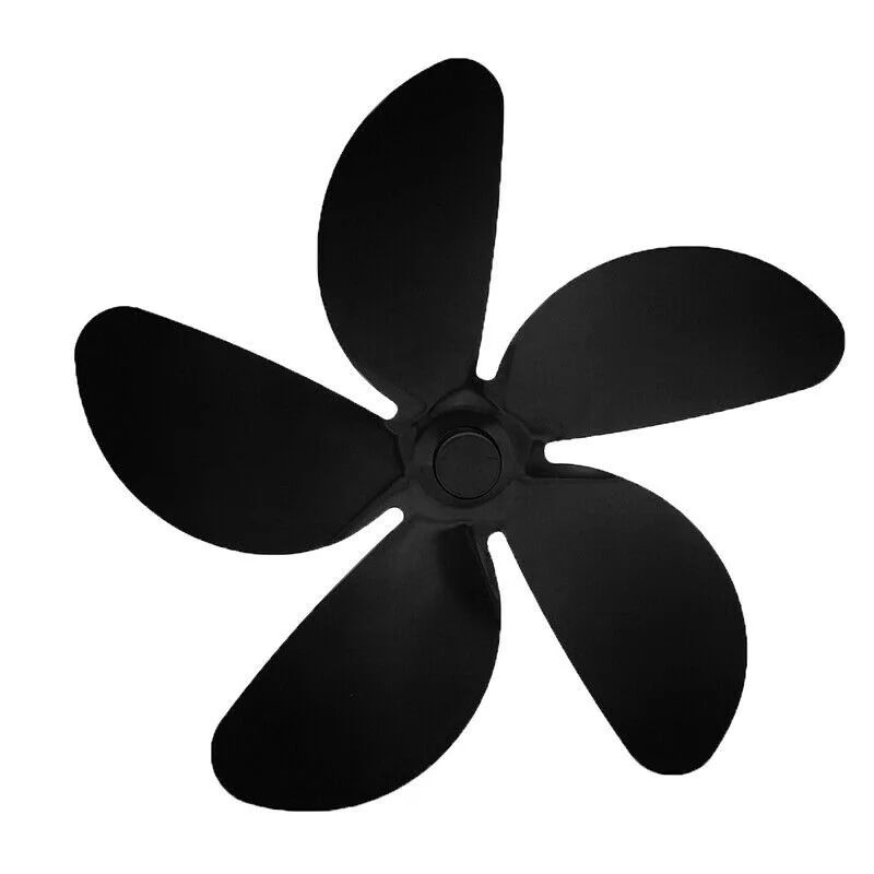 Cabezal de ventilador de estufa alimentado por calor de 5 aspas, piezas de repuesto para quemador de leña, negro, Universal, accesorios de