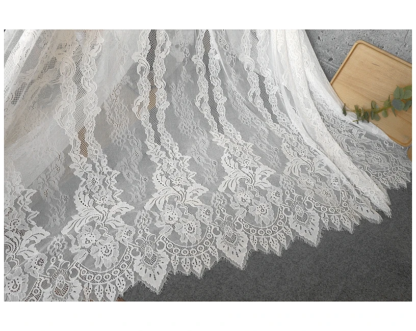 3meters long black and white strands eyelash lace lace fabric handmade diy tablecloth dress wedding dress fabric