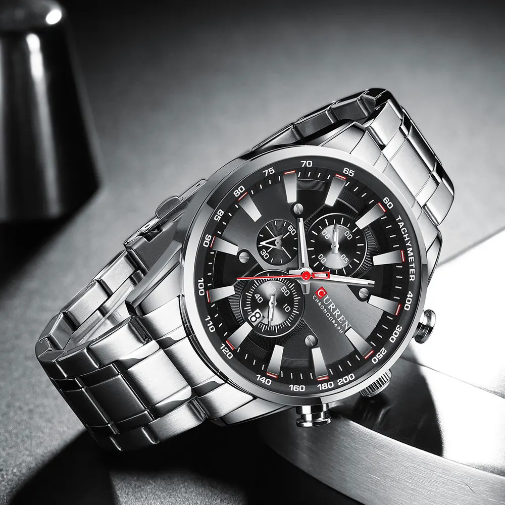 CURREN Neue Herren Uhren Quarz Business Wasserdichte Uhr Mann Uhren Top Marke Luxus Armbanduhr Männer Chronograph Reloj Hombre – Detail 11